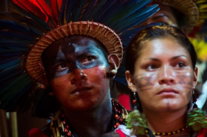 Indígena da etnia Bororo Boé durante os Jogos Mundiais dos Povos Indígenas. Foto: Agência Brasil/Marcelo Camargo